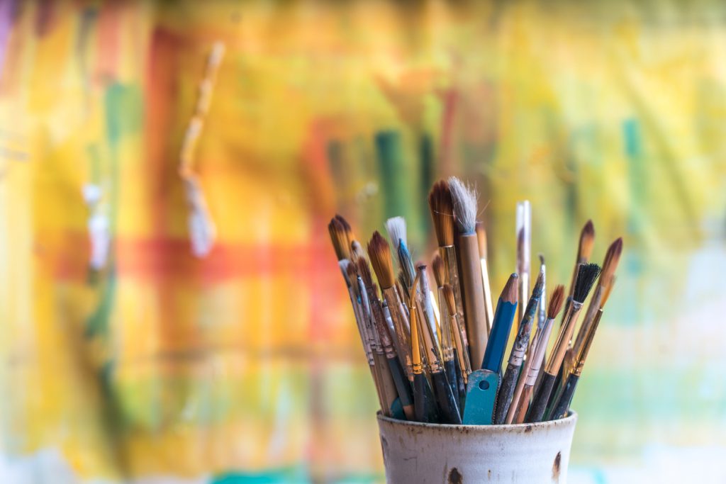 Paint Brushes in a Bucket