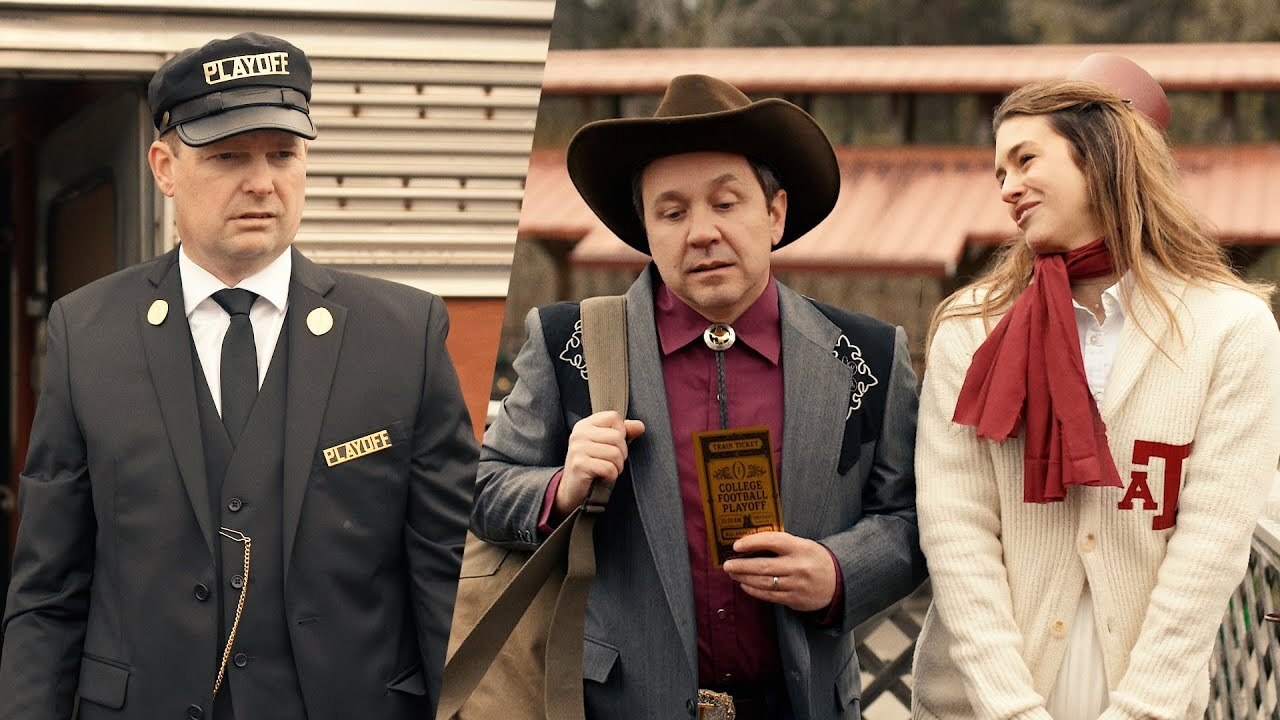 train conductor and two passengers